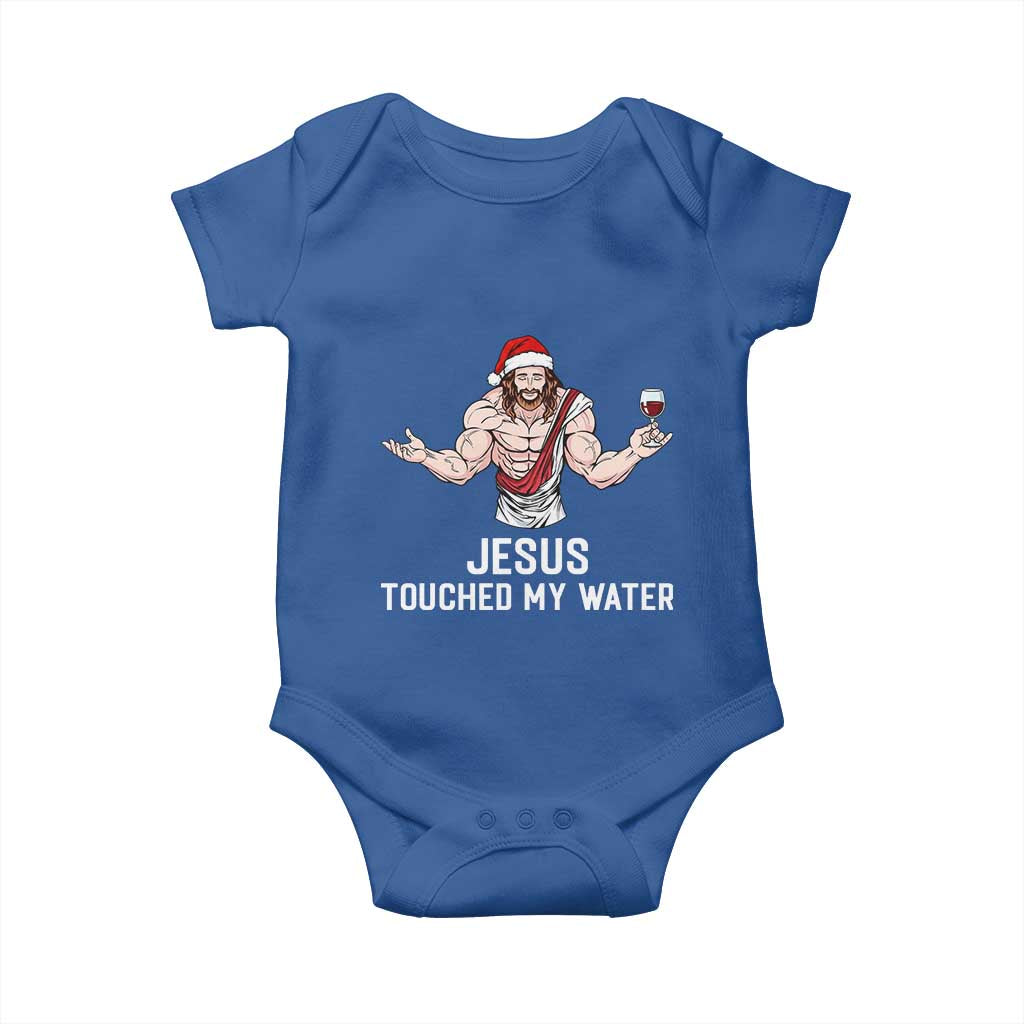 Funny Christmas Wine Baby Onesie Jesus Drank Wine TS14 Royal Blue Print Your Wear