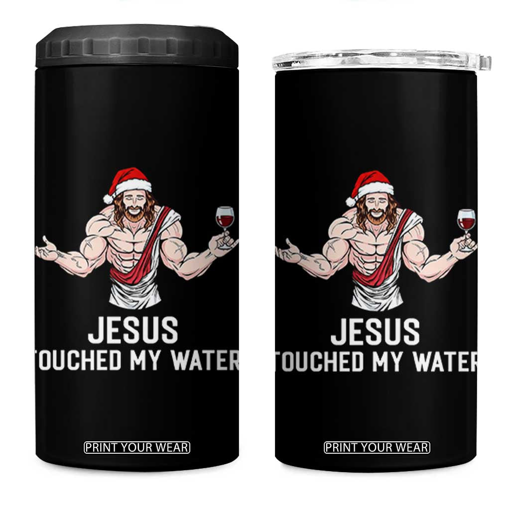 Funny Christmas Wine 4 in 1 Can Cooler Tumbler Jesus Drank Wine TS14 One Size: 16 oz Black Print Your Wear