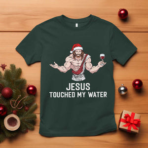 Funny Christmas Wine T Shirt Jesus Drank Wine TS14 Dark Forest Green Print Your Wear