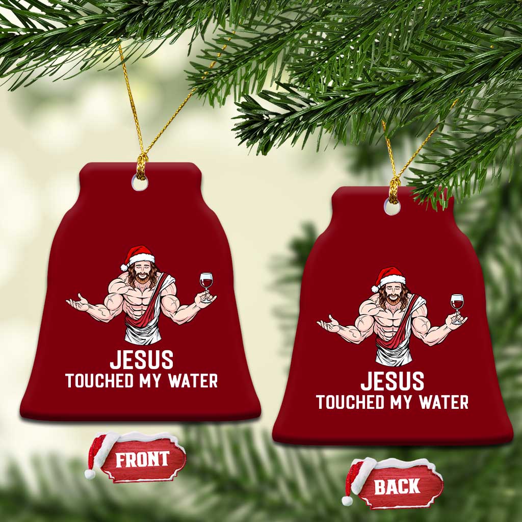 Funny Christmas Wine Ceramic Ornament Jesus Drank Wine TS14 Print Your Wear