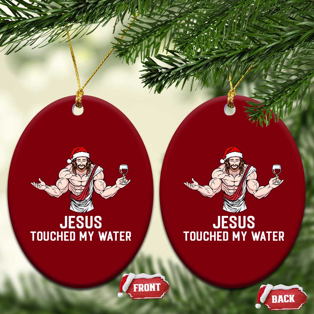 Funny Christmas Wine Ceramic Ornament Jesus Drank Wine TS14 Print Your Wear