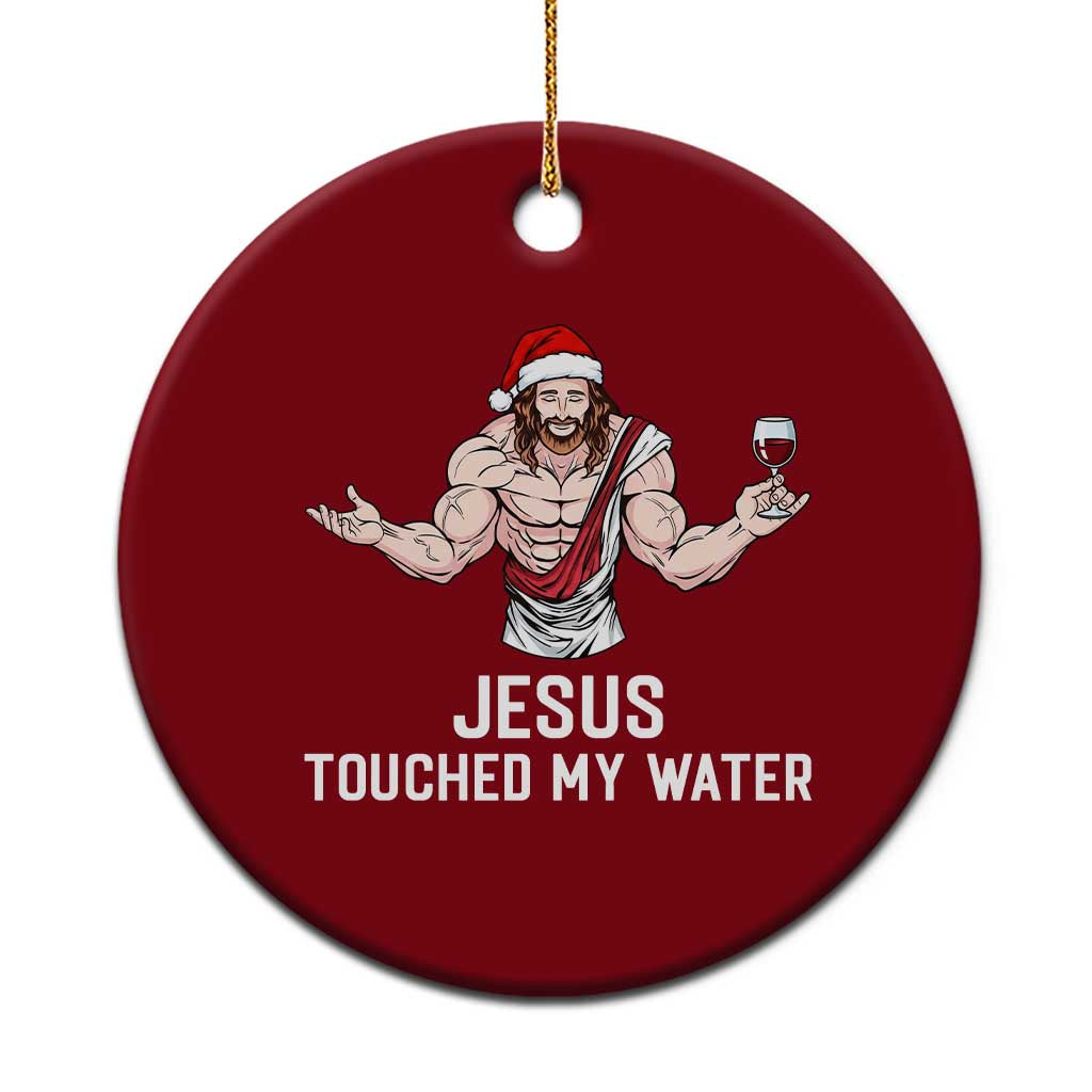 Funny Christmas Wine Ceramic Ornament Jesus Drank Wine TS14 1pc Red Print Your Wear