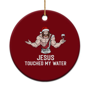 Funny Christmas Wine Ceramic Ornament Jesus Drank Wine TS14 1pc Red Print Your Wear