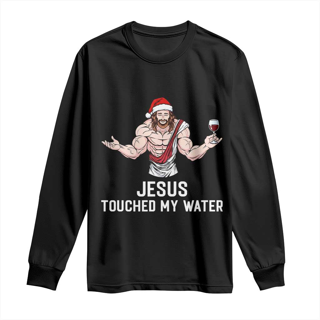 Funny Christmas Wine Long Sleeve Shirt Jesus Drank Wine TS14 Black Print Your Wear