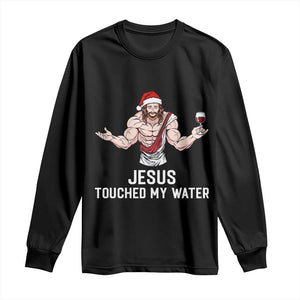 Funny Christmas Wine Long Sleeve Shirt Jesus Drank Wine TS14 Black Print Your Wear