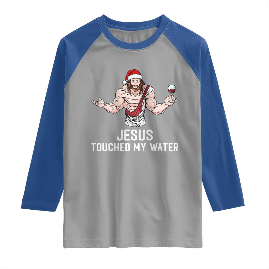 Funny Christmas Wine Raglan Shirt Jesus Drank Wine TS14 Sport Gray Royal Print Your Wear