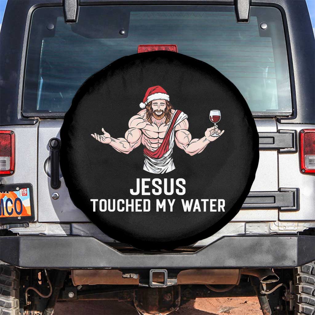 Funny Christmas Wine Spare Tire Cover Jesus Drank Wine TS14 No hole Black Print Your Wear