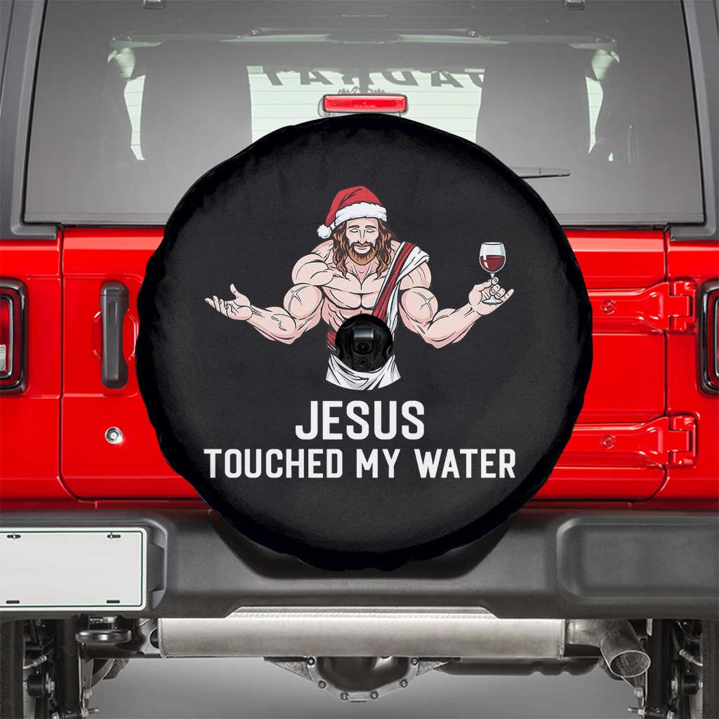 Funny Christmas Wine Spare Tire Cover Jesus Drank Wine TS14 Black Print Your Wear