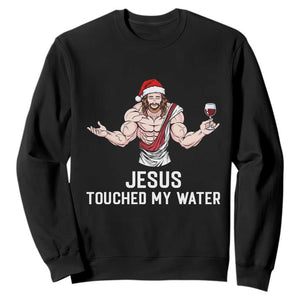 Funny Christmas Wine Sweatshirt Jesus Drank Wine TS14 Black Print Your Wear