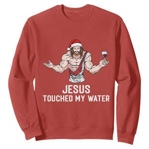 Funny Christmas Wine Sweatshirt Jesus Drank Wine TS14 Red Print Your Wear