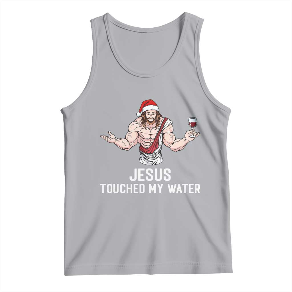 Funny Christmas Wine Tank Top Jesus Drank Wine TS14 Athletic Heather Print Your Wear