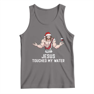 Funny Christmas Wine Tank Top Jesus Drank Wine TS14 Deep Heather Print Your Wear