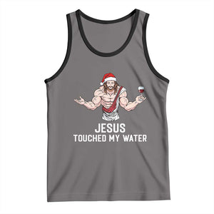 Funny Christmas Wine Tank Top Jesus Drank Wine TS14 Deep Heather Black Print Your Wear