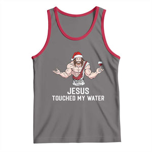 Funny Christmas Wine Tank Top Jesus Drank Wine TS14 Deep Heather Red Print Your Wear