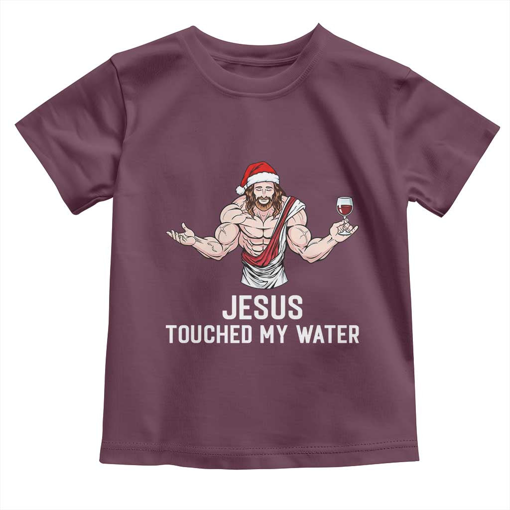Funny Christmas Wine Toddler T Shirt Jesus Drank Wine TS14 Maroon Print Your Wear