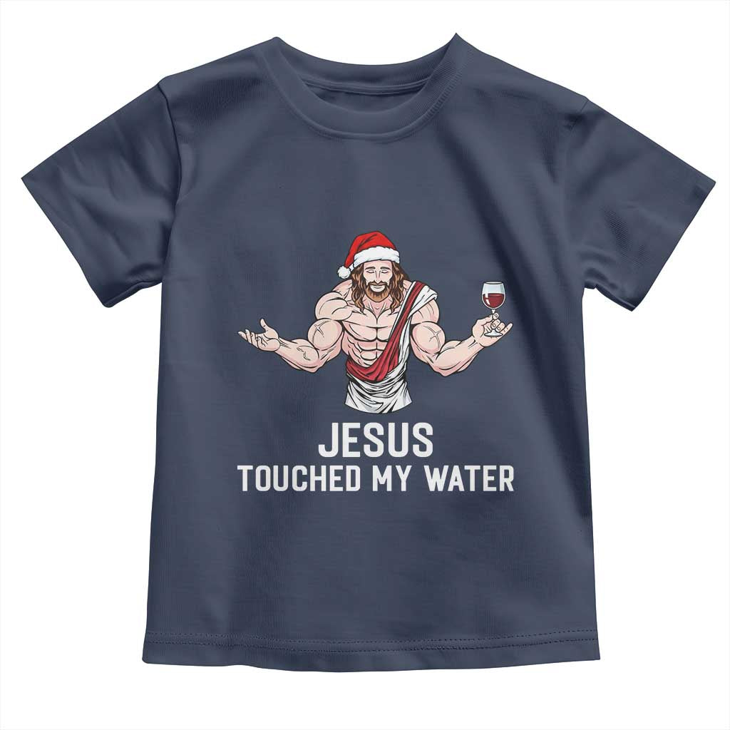 Funny Christmas Wine Toddler T Shirt Jesus Drank Wine TS14 Navy Print Your Wear
