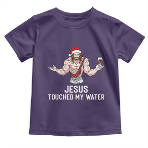 Funny Christmas Wine Toddler T Shirt Jesus Drank Wine TS14 Purple Print Your Wear