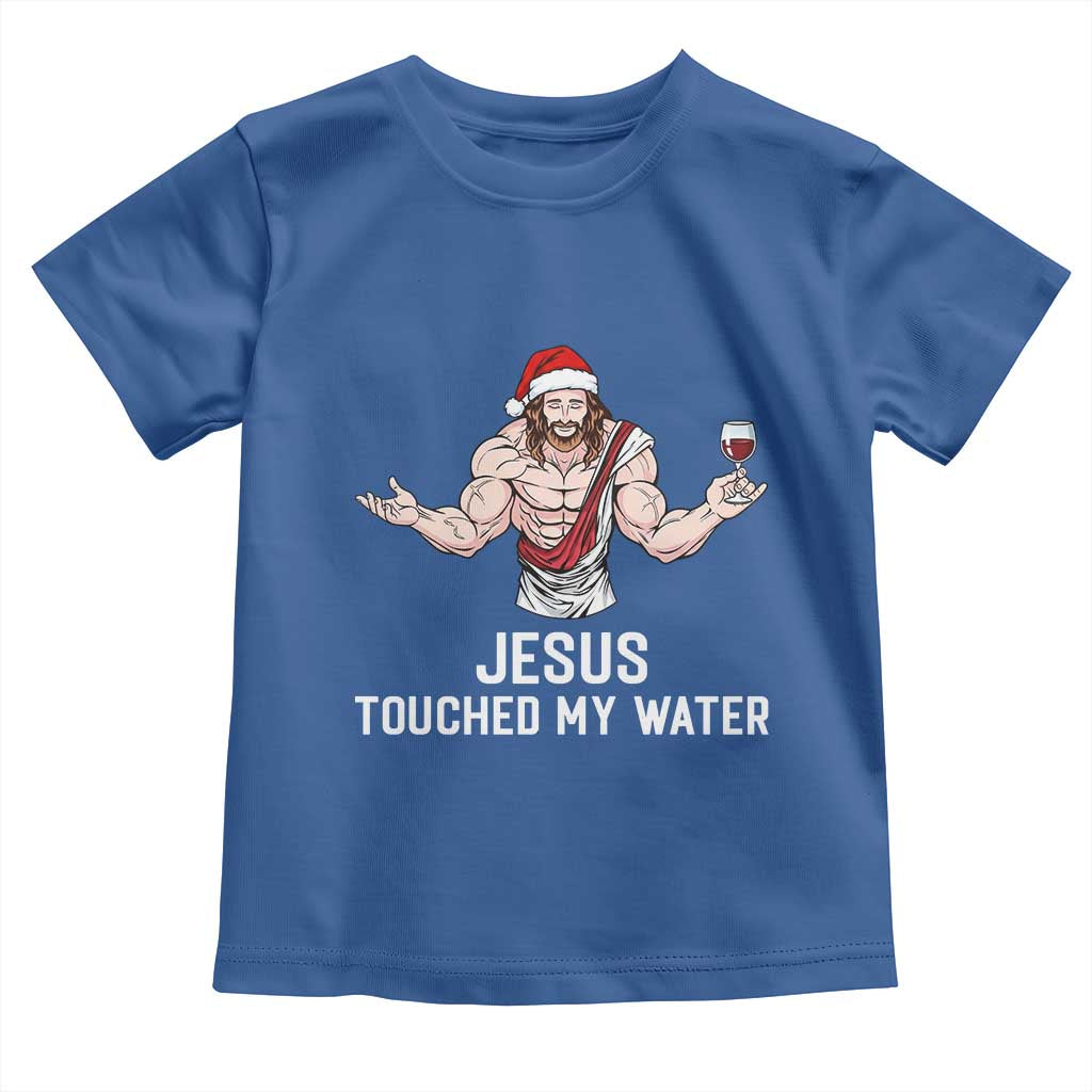 Funny Christmas Wine Toddler T Shirt Jesus Drank Wine TS14 Royal Blue Print Your Wear