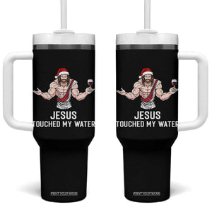 Funny Christmas Wine Tumbler With Handle Jesus Drank Wine TS14 One Size: 40 oz Black Print Your Wear