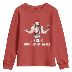 Funny Christmas Wine Youth Sweatshirt Jesus Drank Wine TS14 Red Print Your Wear