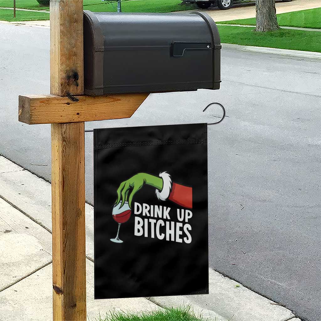 Funny Christmas Wine Garden Flag Drink Up Bitches TS14 Print Your Wear