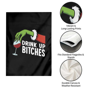 Funny Christmas Wine Garden Flag Drink Up Bitches TS14 Print Your Wear