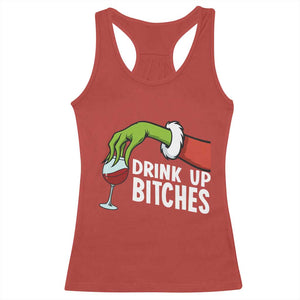 Funny Christmas Wine Racerback Tank Top Drink Up Bitches TS14 Red Print Your Wear