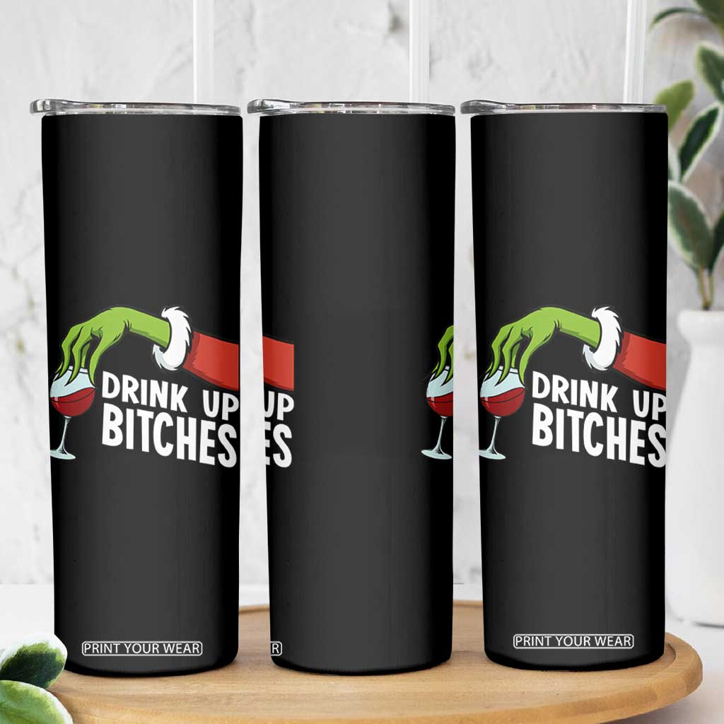 Funny Christmas Wine Skinny Tumbler Drink Up Bitches TS14 Print Your Wear