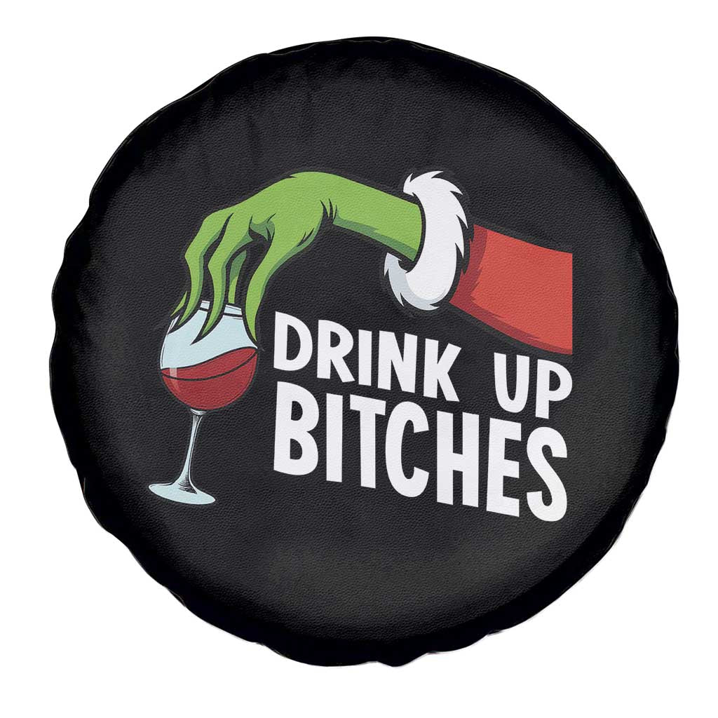 Funny Christmas Wine Spare Tire Cover Drink Up Bitches TS14 Print Your Wear