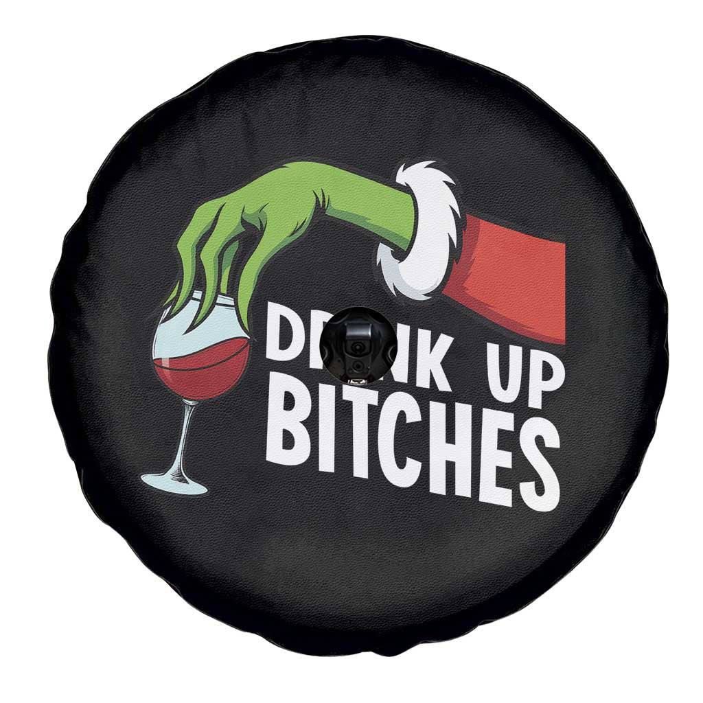 Funny Christmas Wine Spare Tire Cover Drink Up Bitches TS14 Print Your Wear