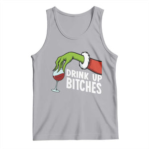 Funny Christmas Wine Tank Top Drink Up Bitches TS14 Athletic Heather Print Your Wear