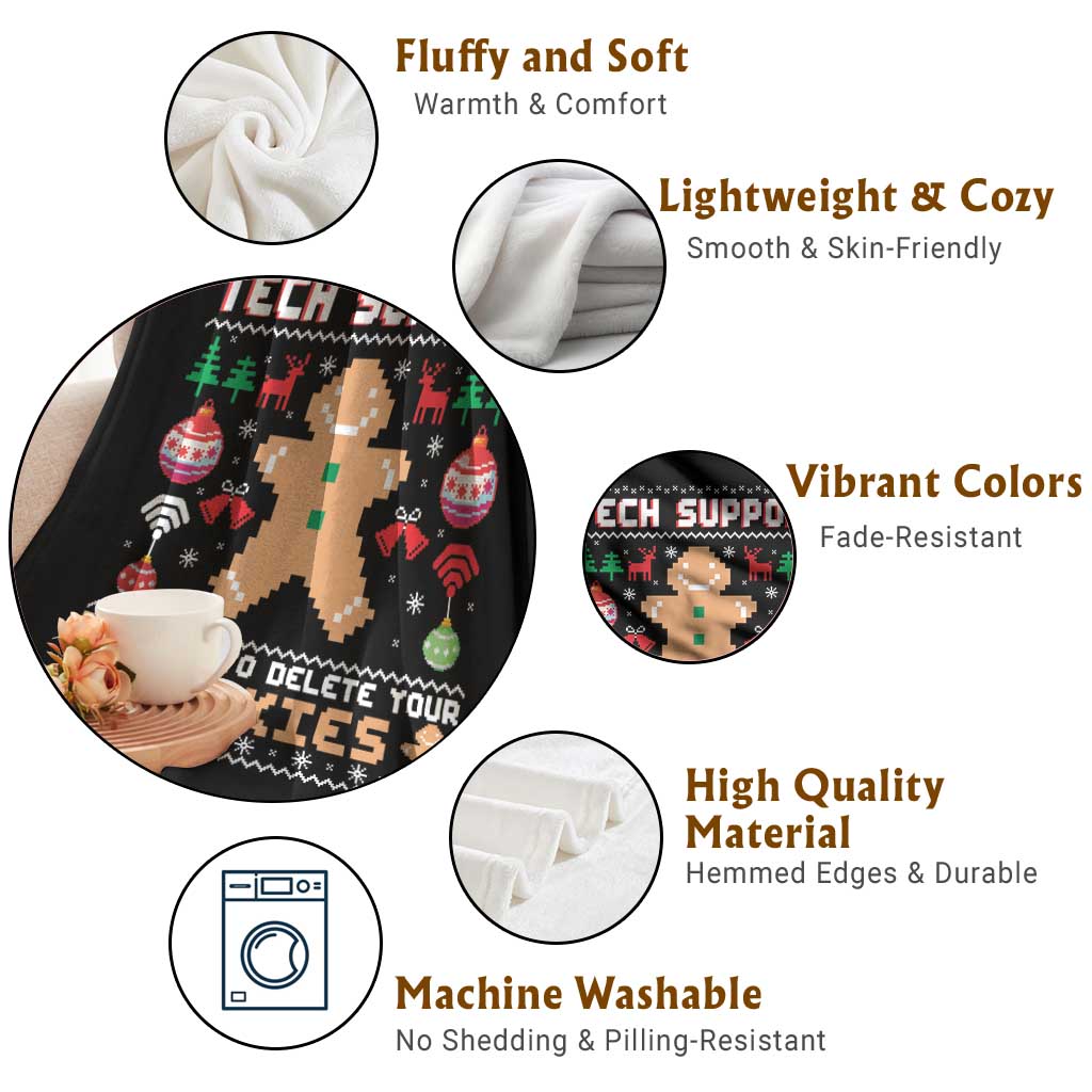 Tech Support Christmas Throw Blanket I Am Here To Delete Your Cookies TS14 Print Your Wear