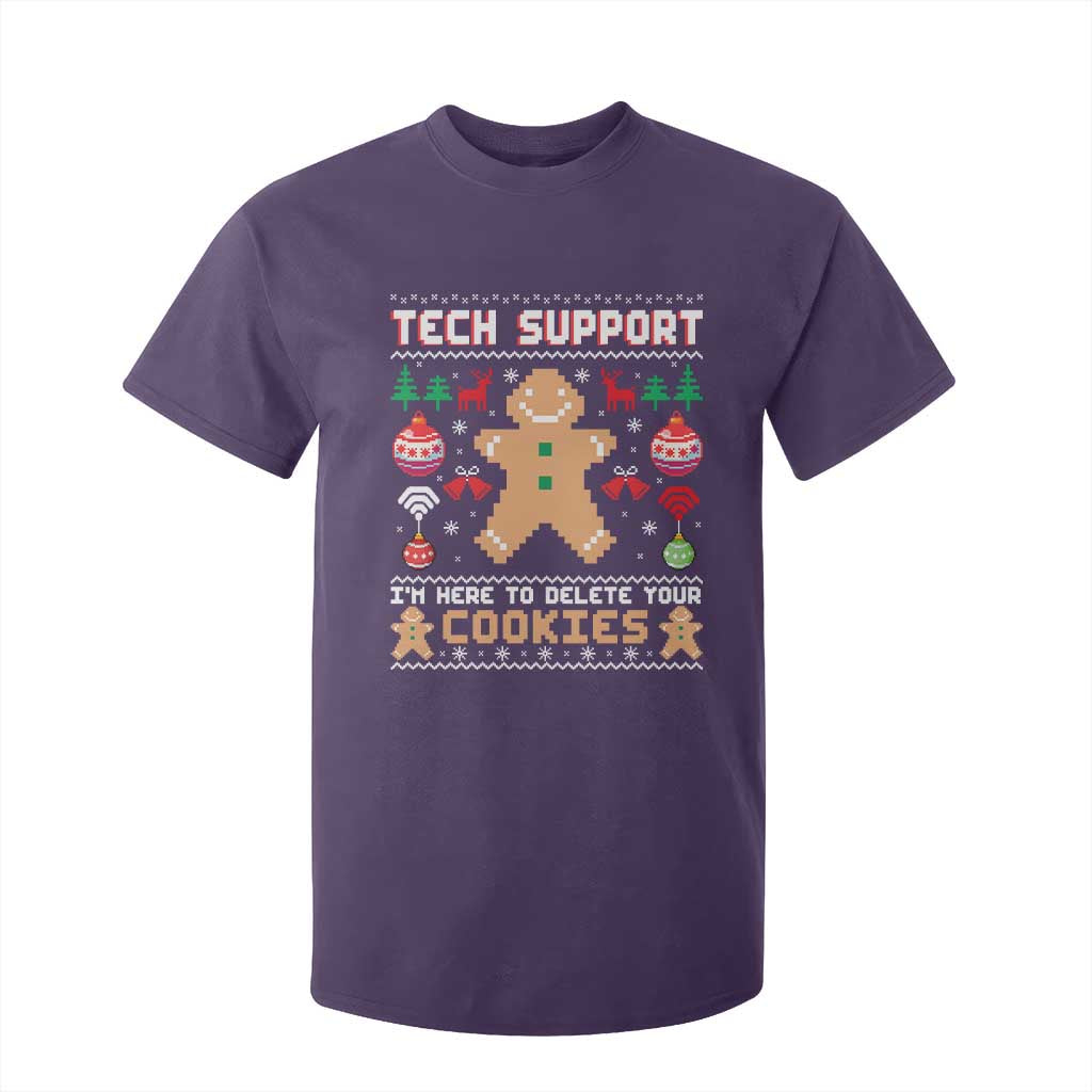 Tech Support Christmas T Shirt For Kid I Am Here To Delete Your Cookies TS14 Purple Print Your Wear