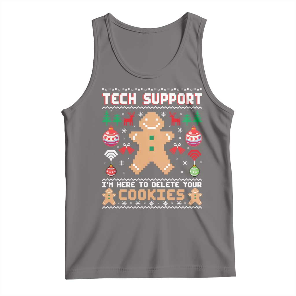 Tech Support Christmas Tank Top I Am Here To Delete Your Cookies TS14 Deep Heather Print Your Wear