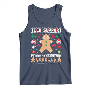Tech Support Christmas Tank Top I Am Here To Delete Your Cookies TS14 Navy Print Your Wear