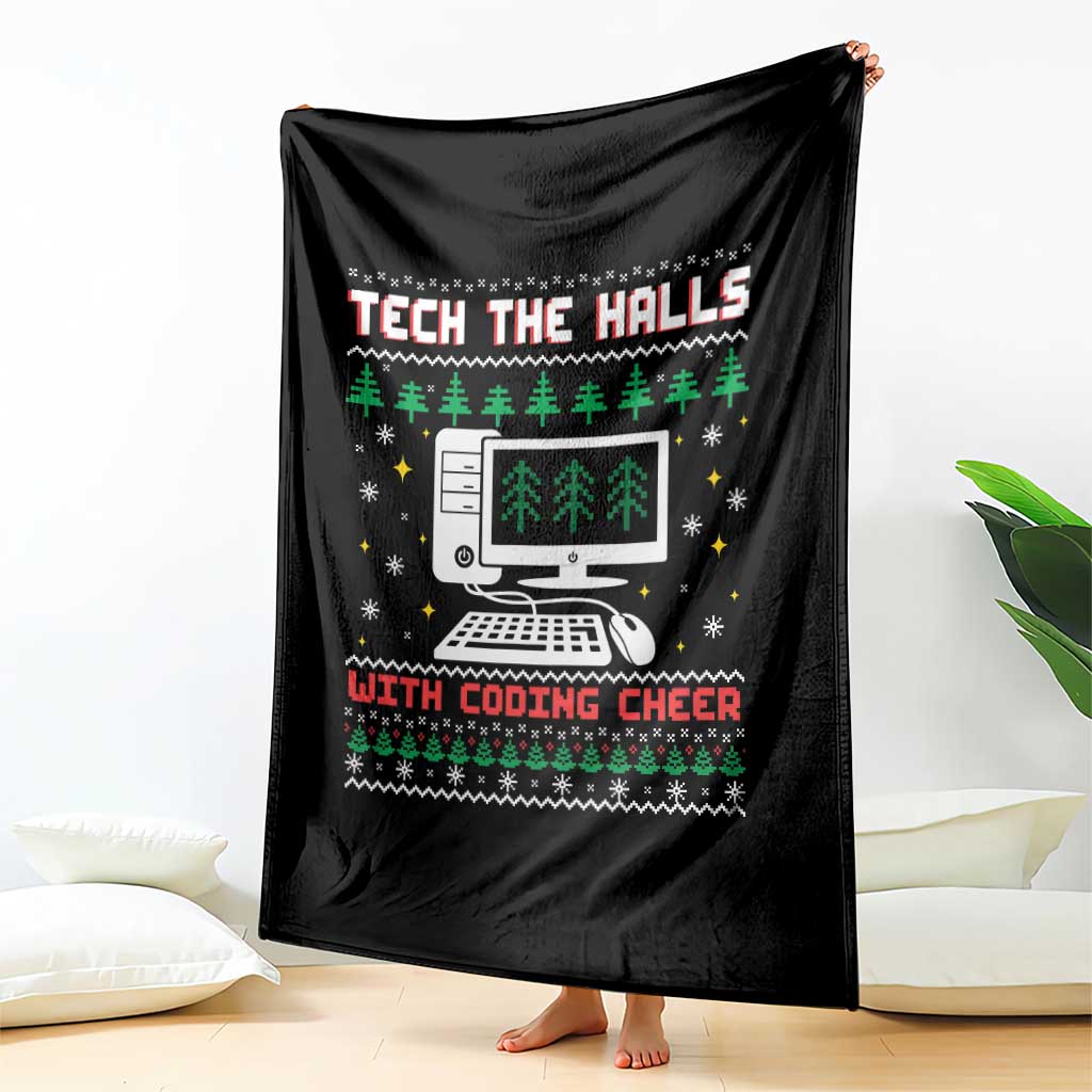 Tech Support Christmas Throw Blanket Tech The Halls With Cooking Cheer TS14 Print Your Wear