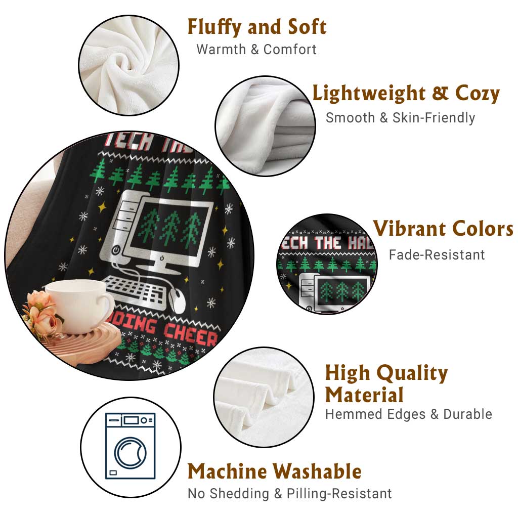 Tech Support Christmas Throw Blanket Tech The Halls With Cooking Cheer TS14 Print Your Wear