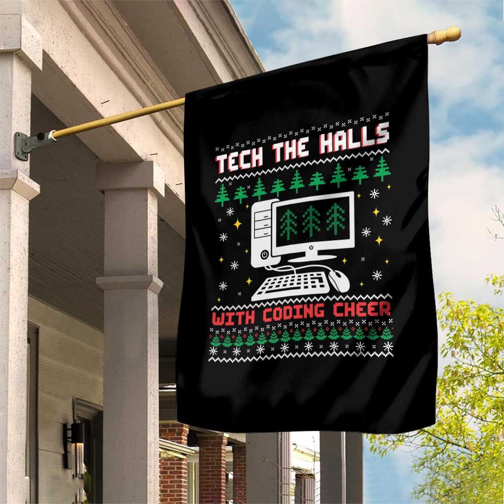 Tech Support Christmas Garden Flag Tech The Halls With Cooking Cheer TS14 Print Your Wear