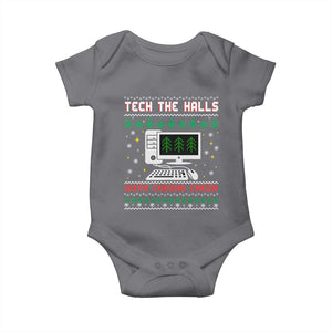 Tech Support Christmas Baby Onesie Tech The Halls With Cooking Cheer TS14 Charcoal Print Your Wear