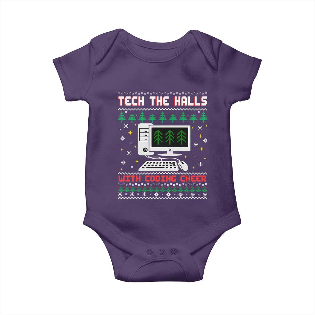 Tech Support Christmas Baby Onesie Tech The Halls With Cooking Cheer TS14 Purple Print Your Wear