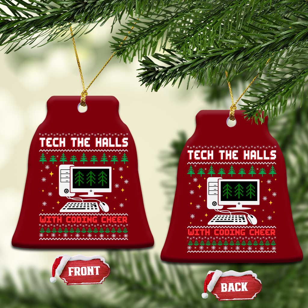 Tech Support Christmas Ceramic Ornament Tech The Halls With Cooking Cheer TS14 Print Your Wear