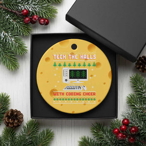 Tech Support Christmas Ceramic Ornament Tech The Halls With Cooking Cheer TS14 1pc Yellow Cheese Print Your Wear