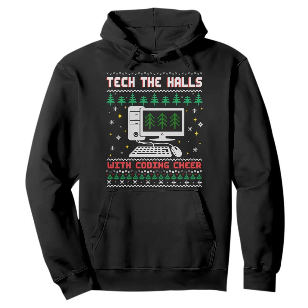 Tech Support Christmas Hoodie Tech The Halls With Cooking Cheer TS14 Black Print Your Wear