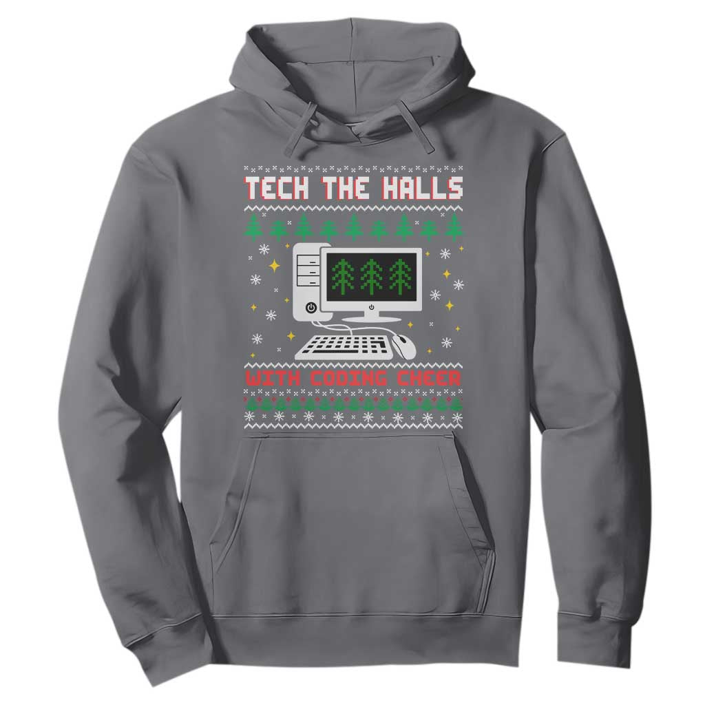 Tech Support Christmas Hoodie Tech The Halls With Cooking Cheer TS14 Charcoal Print Your Wear