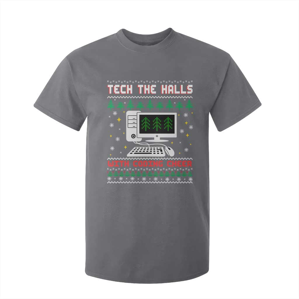 Tech Support Christmas T Shirt For Kid Tech The Halls With Cooking Cheer TS14 Charcoal Print Your Wear