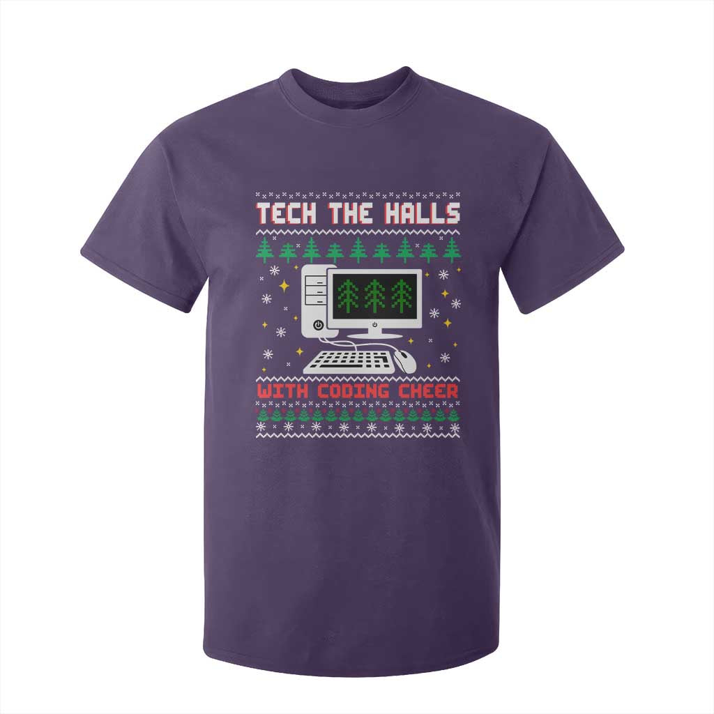 Tech Support Christmas T Shirt For Kid Tech The Halls With Cooking Cheer TS14 Purple Print Your Wear