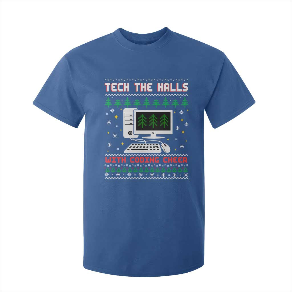 Tech Support Christmas T Shirt For Kid Tech The Halls With Cooking Cheer TS14 Royal Blue Print Your Wear