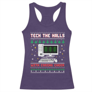 Tech Support Christmas Racerback Tank Top Tech The Halls With Cooking Cheer TS14 Purple Print Your Wear