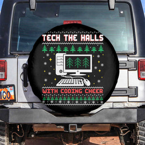 Tech Support Christmas Spare Tire Cover Tech The Halls With Cooking Cheer TS14 No hole Black Print Your Wear