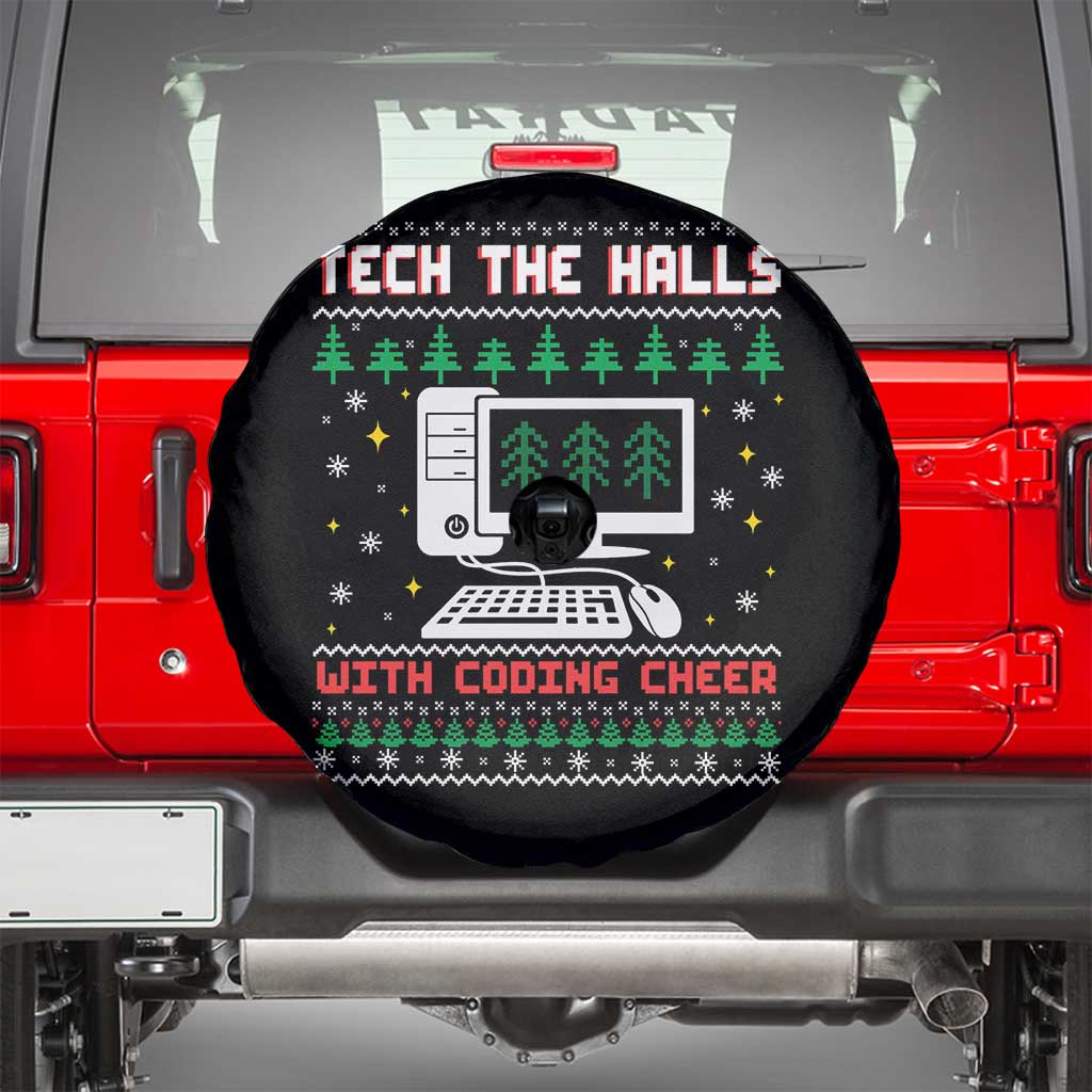 Tech Support Christmas Spare Tire Cover Tech The Halls With Cooking Cheer TS14 Black Print Your Wear